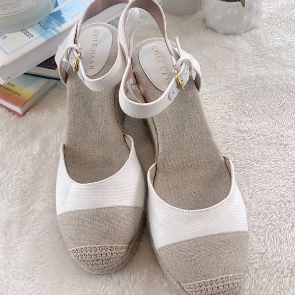 Cole Haan Cloudfeel Espadrille Wedge Sandal perfect neutral sandal spring NEW - Picture 11 of 12